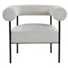 Best Master Furniture Shena Cream Boucle Fabric With Black Leg Accent Chair In Gray