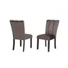 Best Master Furniture Sheridan Velvet Dining Chairs, Set Of 2, Cedar Brown In Gray