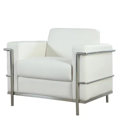 Best Master Furniture Sherry Modern Accent Chair In White
