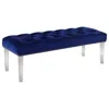 Best Master Furniture Suede Upholstered Tufted Bench With Acrylic Legs