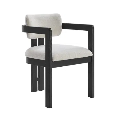 Best Master Furniture Tappelle Mid-century Modern Fully Assembled Dining Arm Chairs, Set Of 2, Natural In Black