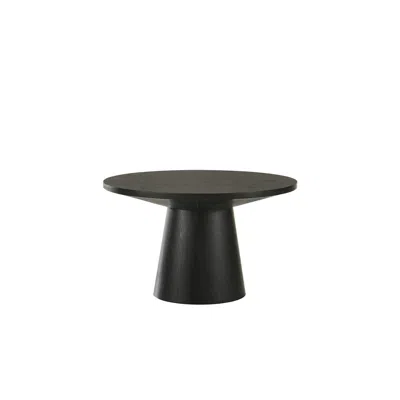 Best Master Furniture Terra Transitional Round Coffee Table With Pedestal Base, Ebony Black