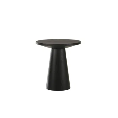 Best Master Furniture Terra Transitional Round Console Table With Pedestal Base, Ebony Black