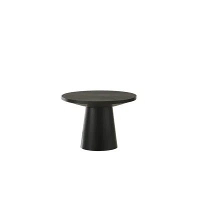 Best Master Furniture Terra Transitional Round End Table With Pedestal Base, Ebony Black