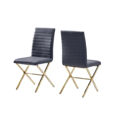 Best Master Furniture Timber 20.5" Faux Leather Dining Chair In Gray (set Of 2)