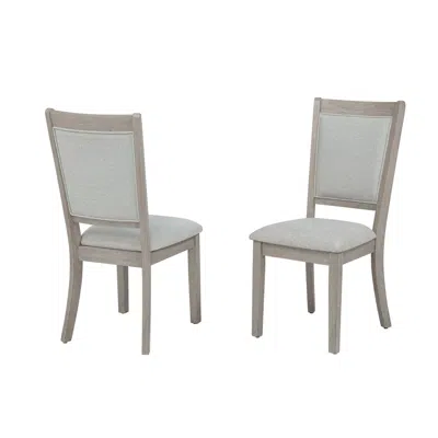 Best Master Furniture Timbria Transitional Upholstered Dining Chairs, Set Of 2, Oak/grey In Gray