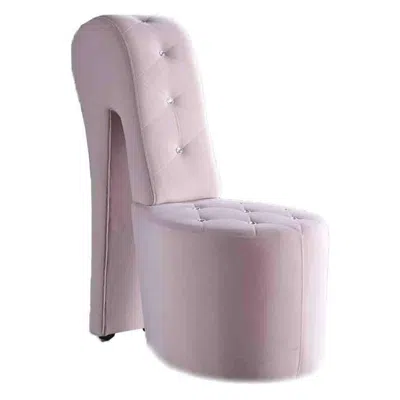 Best Master Furniture Tristram 19" Velvet High Heel Shoe Chair In Pink