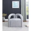Best Master Furniture Troilus Grey Boucle Fabric Accent Chair In Gray