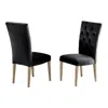 Best Master Furniture Tyrion Black Tufted Velvet Side Chairs In Brushed Gold (set Of 2)