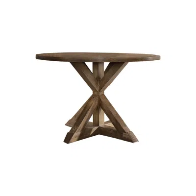 BEST MASTER FURNITURE VENUS 48" ROUND WOOD DINETTE TABLE IN ANTIQUE NATURAL OAK