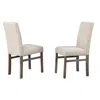 Best Master Furniture Vitaliya Antique Natural Oak Linen Side Chairs, Set Of 2 In Neutral