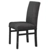 Best Master Furniture Vitaliya Black Charcoal Linen Side Chairs, Set Of 2