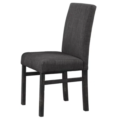 BEST MASTER FURNITURE VITALIYA BLACK CHARCOAL LINEN SIDE CHAIRS, SET OF 2