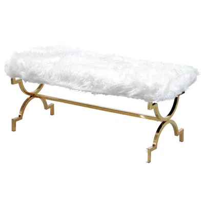 Best Master Furniture White And Gold Stainless Steel Bench