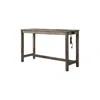 Best Master Furniture Yosef 60" Antique Oak Rectangular Bar Table With 2 Usb Ports/electrical Outlet