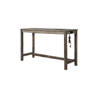Best Master Furniture Yosef 60" Antique Oak Rectangular Bar Table With 2 Usb Ports/electrical Outlet