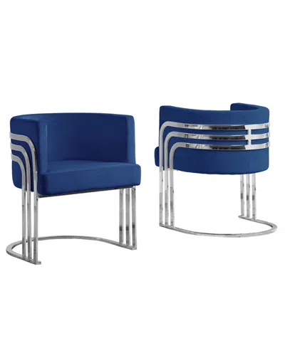 Best Quality Furniture 25" Barrel Chair In Blue