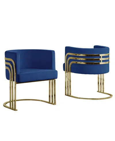 Best Quality Furniture 25" Barrel Chair In Blue