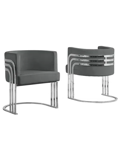 Best Quality Furniture 25" Barrel Chair In Gray