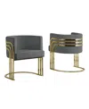 Best Quality Furniture Velvet Barrel Chair, Gold Base In Gray
