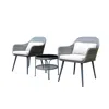 Best Quality Furniture 3-piece Outdoor Chat Set In Grey (2 Side Chairs And 1 Center Table)