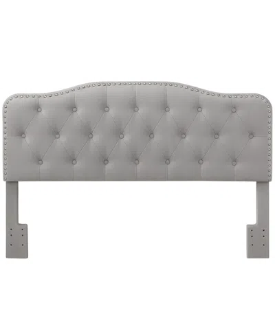 Best Quality Furniture 48.5" Fabric Tufted Headboard In Gray