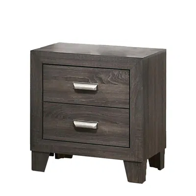 Best Quality Furniture Anastasia Collection Night Stand With 2 Drawers In Gray