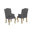 Best Quality Furniture Arm Chair, Set Of 2 In Gray Linen