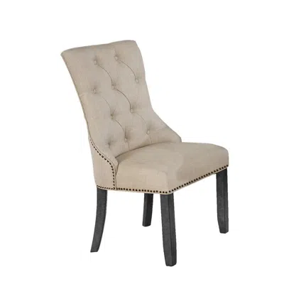Best Quality Furniture Beige Dining Chair, Set Of 2 In Brown