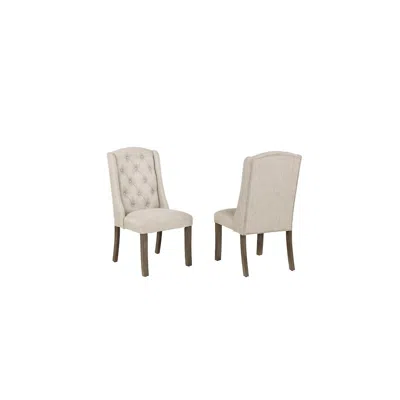 Best Quality Furniture Beige Dining Chairs Wood Legs In Beige Color In Neutral