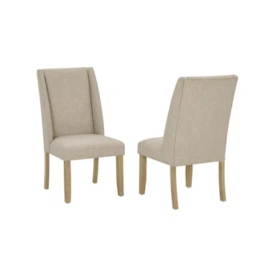 Best Quality Furniture Beige Fabric Side Chairs (set Of 2) In Neutral