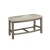 Best Quality Furniture Beige Linen Fabric Counter Height Dining Bench