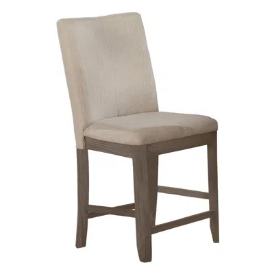 Best Quality Furniture Beige Linen Fabric Counter Height Dining Side Chairs (set Of 2) In Black