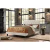 Best Quality Furniture Beige Linen Uph. Panel Bed With Silver Nailhead- Full