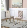Best Quality Furniture Beige Velvet Tufted Side Chair Set Of 2