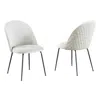 Best Quality Furniture Beige Velvet Upholstered Side Chairs (set Of 2)