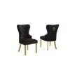 Best Quality Furniture Black Boucle Fabric And Silver Base Side Chairs (set Of 2) In Black