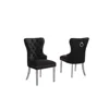 Best Quality Furniture Black Boucle Fabric And Silver Base Side Chairs (set Of 2) In Black