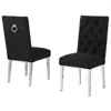 Best Quality Furniture Black Boucle Fabric With Silver Chrome Base Dining Chairs (set Of 2) In Black