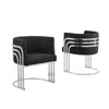 Best Quality Furniture Black Teddy Fur Barrel Chair, Set Of Two In Black
