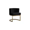 Best Quality Furniture Black Velvet Side Chair With Gold, Chrome Base - Single