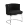 Best Quality Furniture Black With Silver Chrome Base Barrel Chair (single Chair) In Black