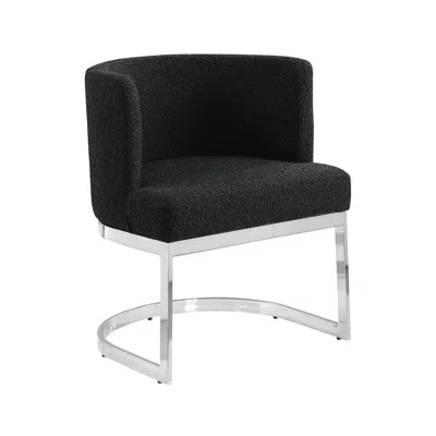 Best Quality Furniture Black With Silver Chrome Base Barrel Chair (single Chair)