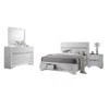 Best Quality Furniture Catherine White Platform Queen Bed - White