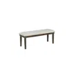 Best Quality Furniture Classic Upholstered Dining Bench Tufted In Linen Fabric, Beige
