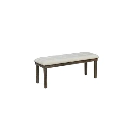 Best Quality Furniture Classic Upholstered Dining Bench Tufted In Linen Fabric, Beige In Brown