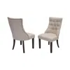 Best Quality Furniture Classic Upholstered Side Chair Tufted In Linen Fabric W/nailhead Trim **set Of 2**, Beige In Neutral
