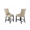 Best Quality Furniture Counter Height Side Chair In Beige Linen In Brown
