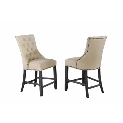 Best Quality Furniture Counter Height Side Chair In Beige Linen