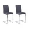 Best Quality Furniture Counter Height Side Chairs With Footrest, Gray